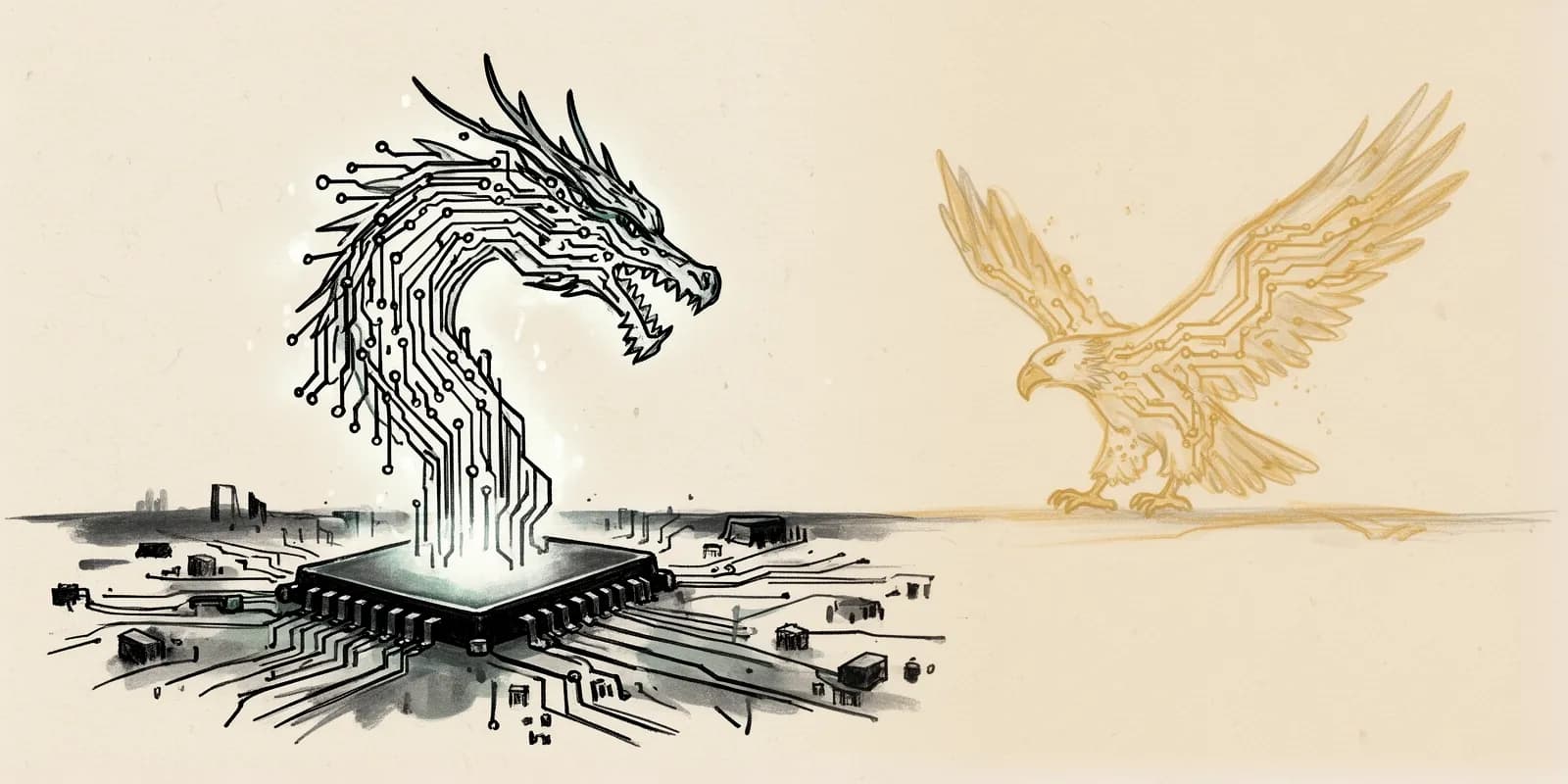 Symbolbild für Chinas KI-Industrie im globalen Technologiewettlauf mit den USA