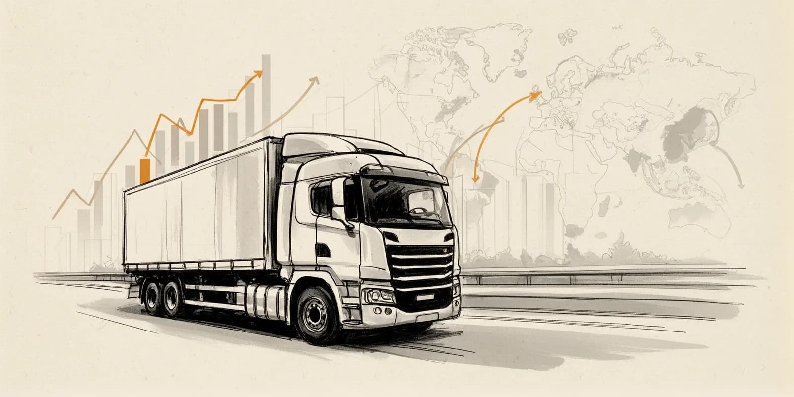 Daimler Truck Lkw auf Autobahn symbolisiert angehobene Jahresprognose 2026
