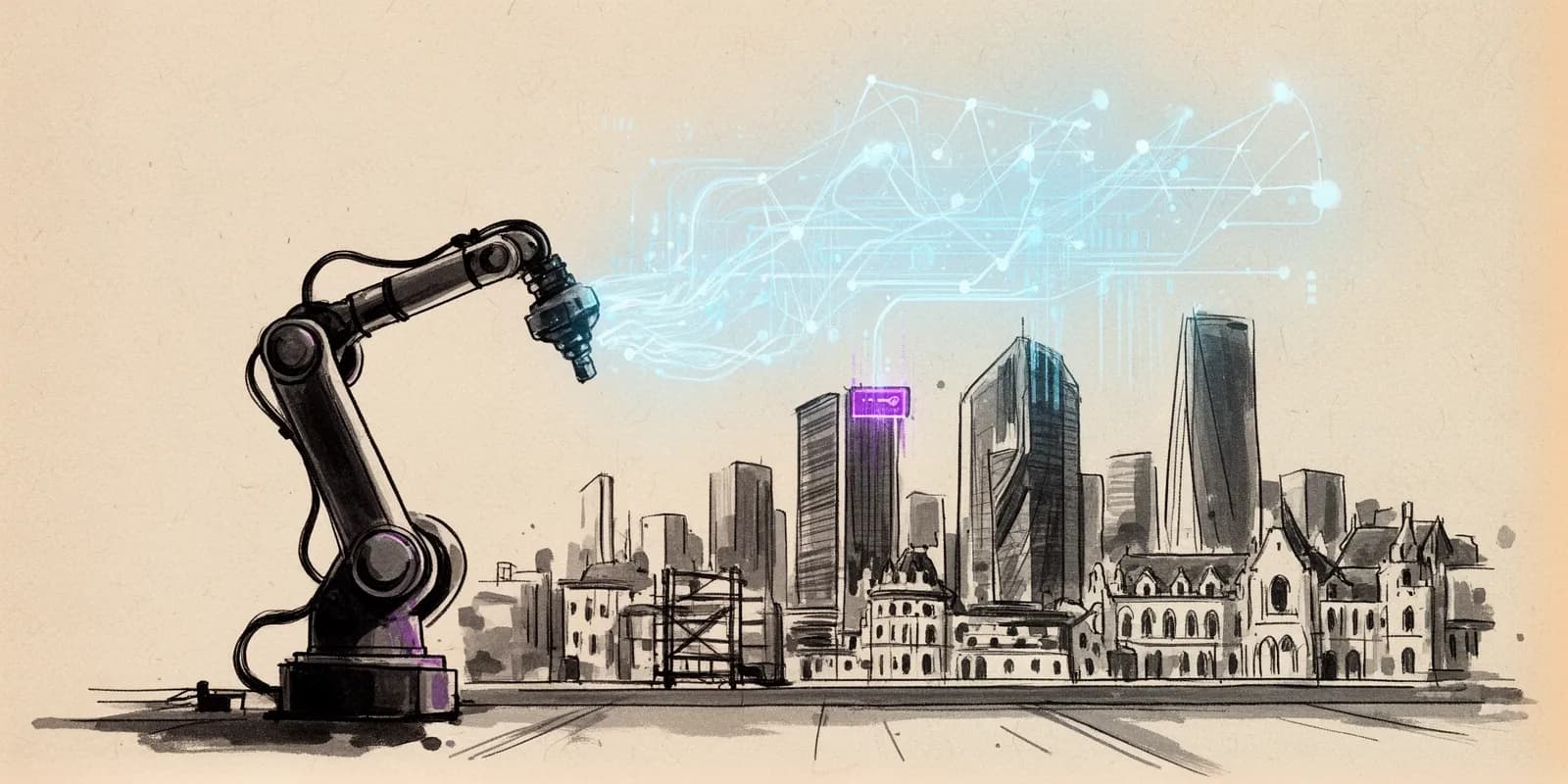 Roboterarm in Fabrikhalle symbolisiert Deep-Tech-Finanzierung von MicroAGI in München