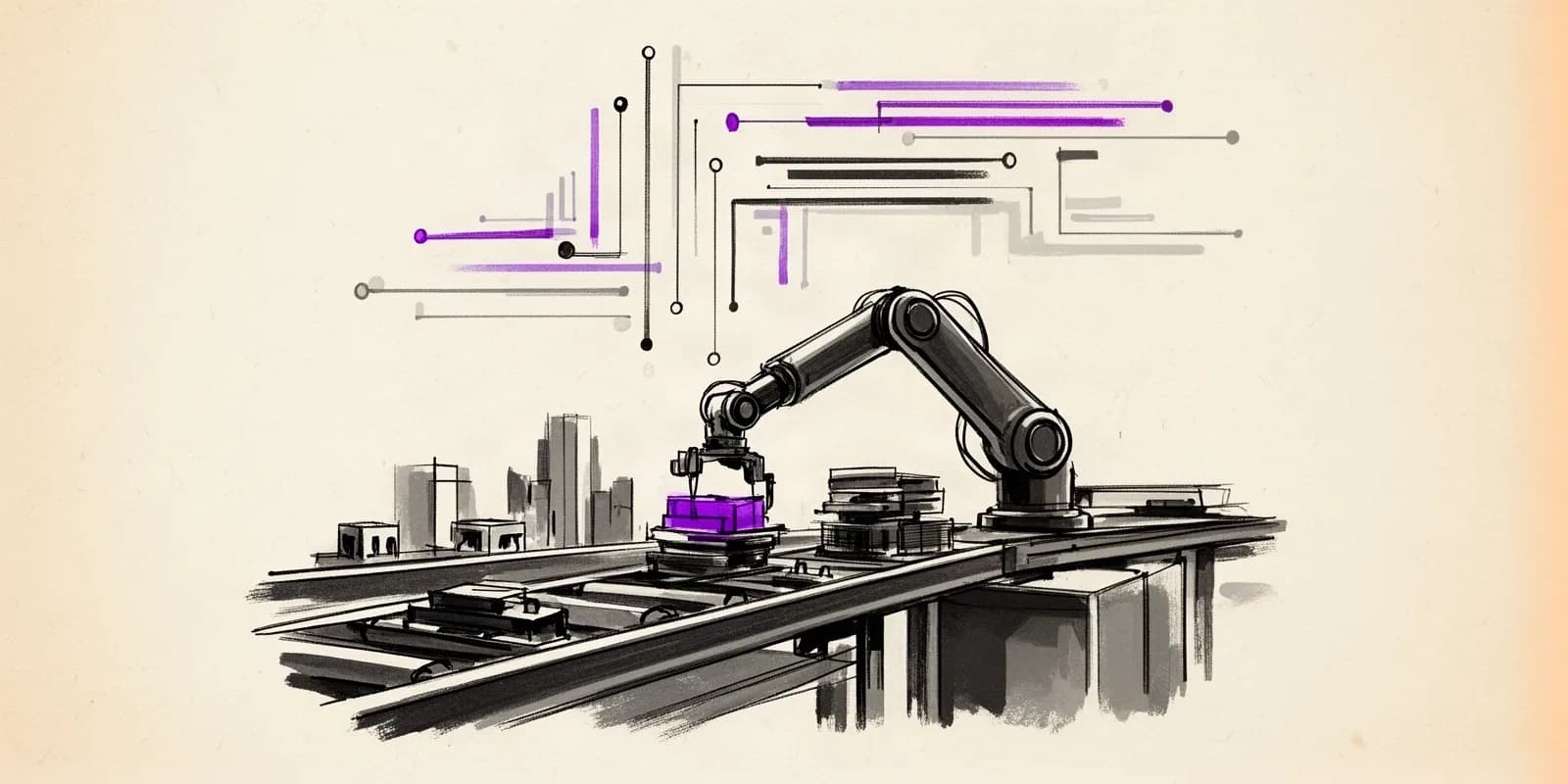 Robotik-Startup Micro AGI und KI-gesteuerte Automatisierung in einer Fabrikhalle