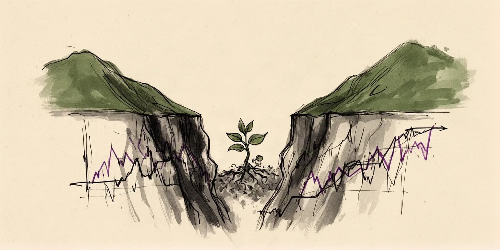 Symbolbild für die Valley of Death Finanzierungslücke bei deutschen Startups nach Series A