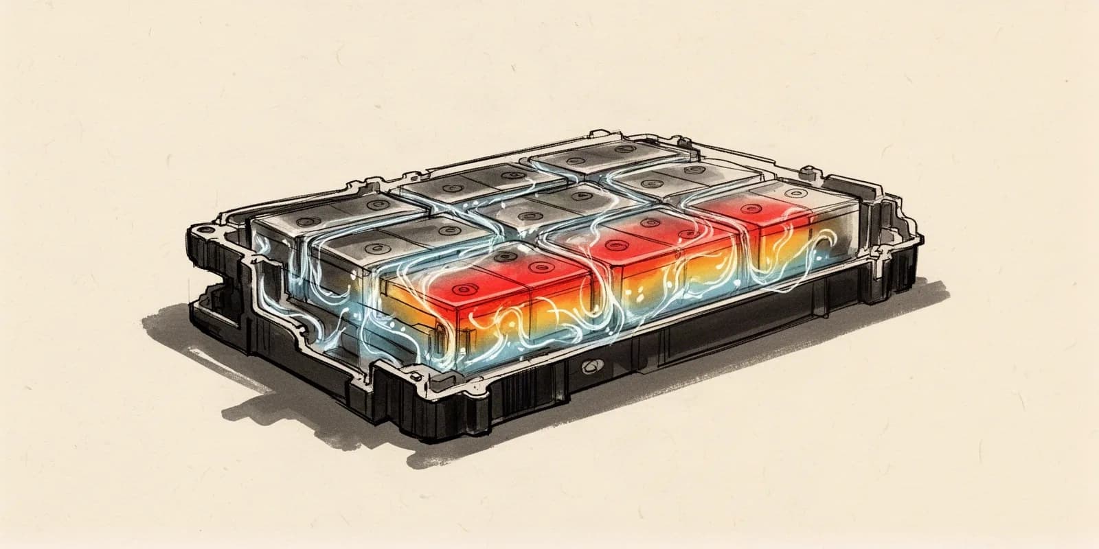 Batteriekühlung durch Immersionstechnologie in einem Elektroauto-Batteriepack