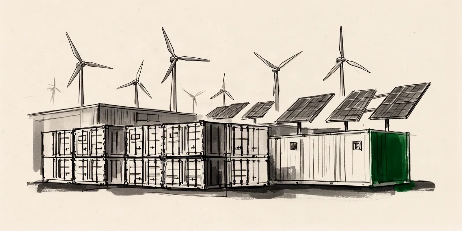 Batteriespeicher-Anlage symbolisiert Wachstum des deutschen Energiespeicher-Marktes