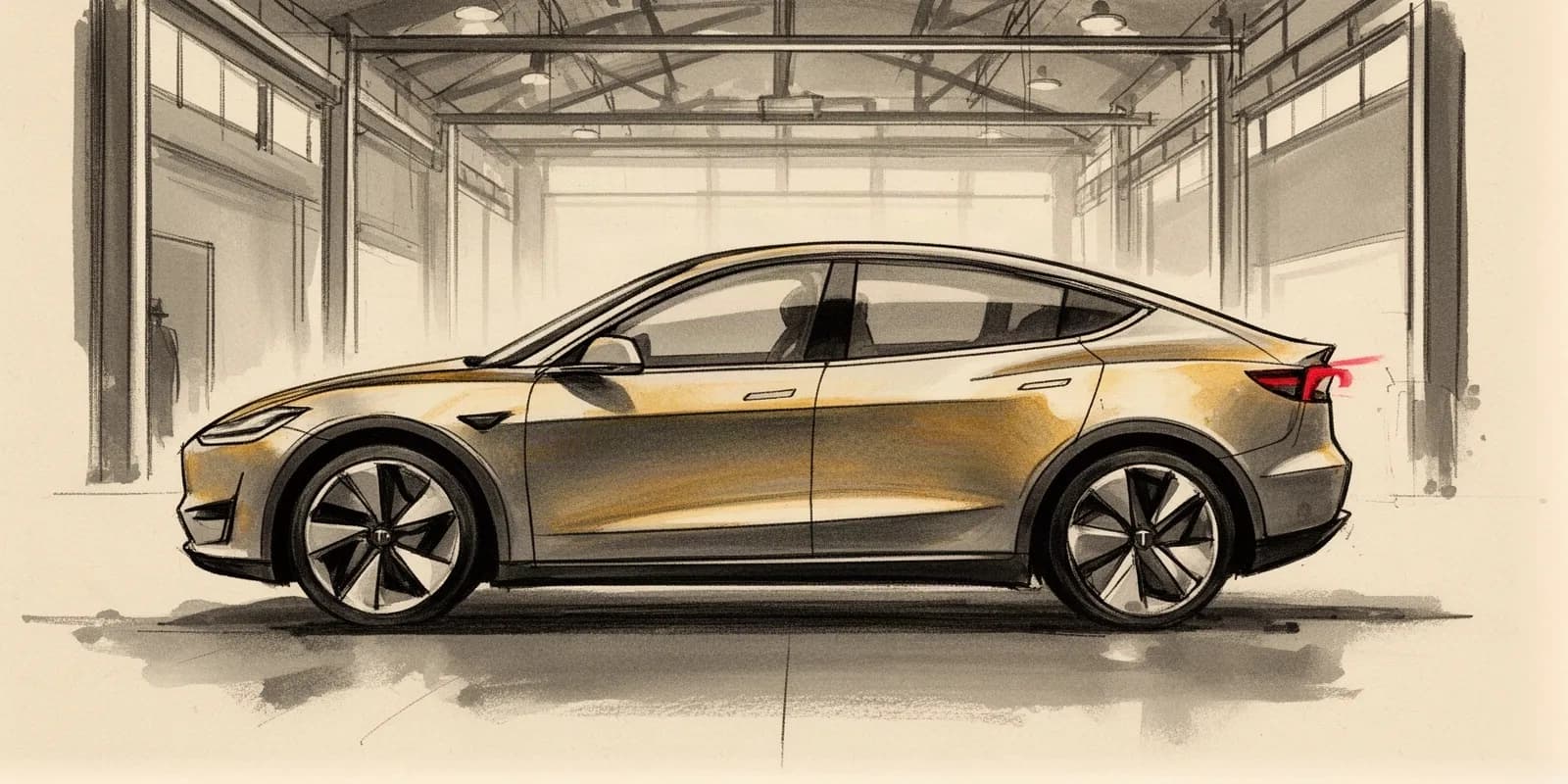 Bentley Torcal Elektro-SUV mit aufrechter Designlinie in einer Fabrikhalle