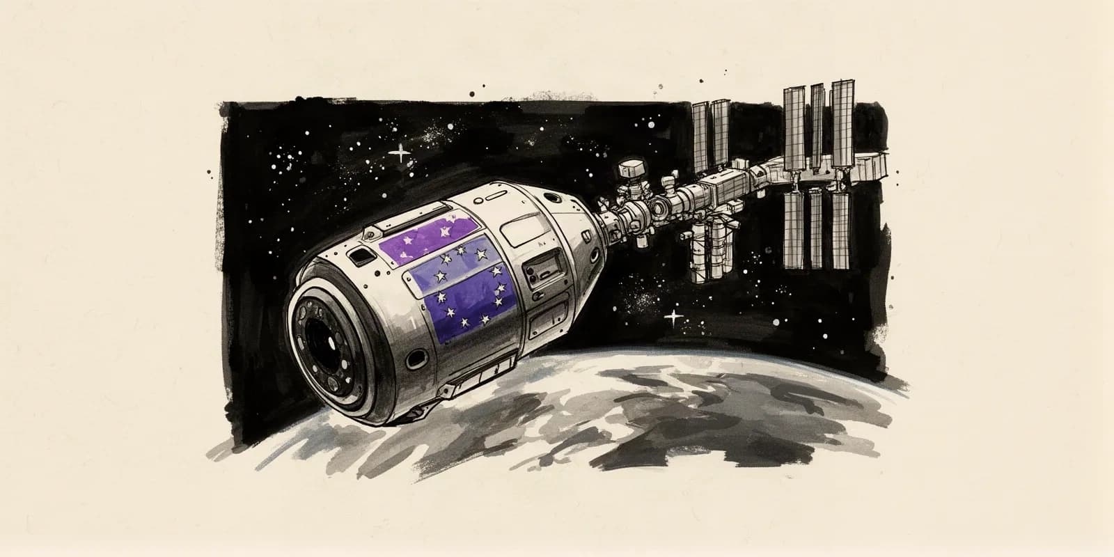 Raumkapsel Nyx von The Exploration Company im Orbit vor der Erde