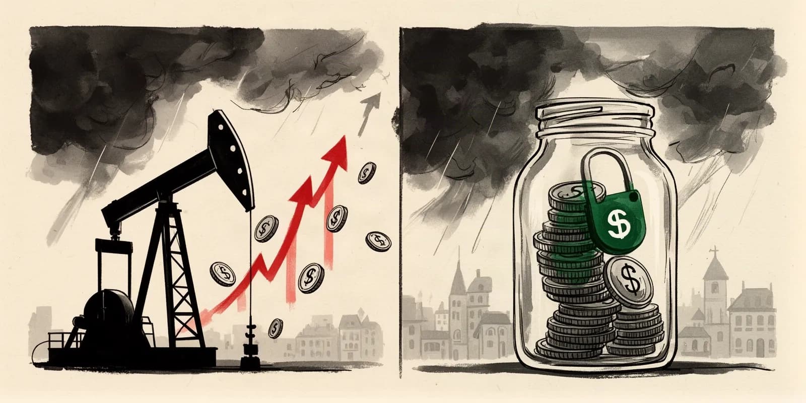 Symbolbild zum Ölpreisschock und seinen Folgen für Inflation und Konjunktur in Deutschland