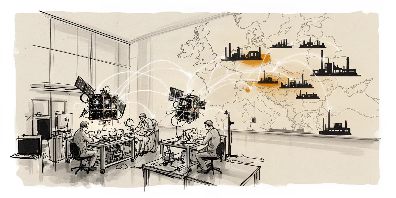 Satellitenfabrik von Planet Labs in Berlin als Symbol für Dezentralisierung und Hidden Champions