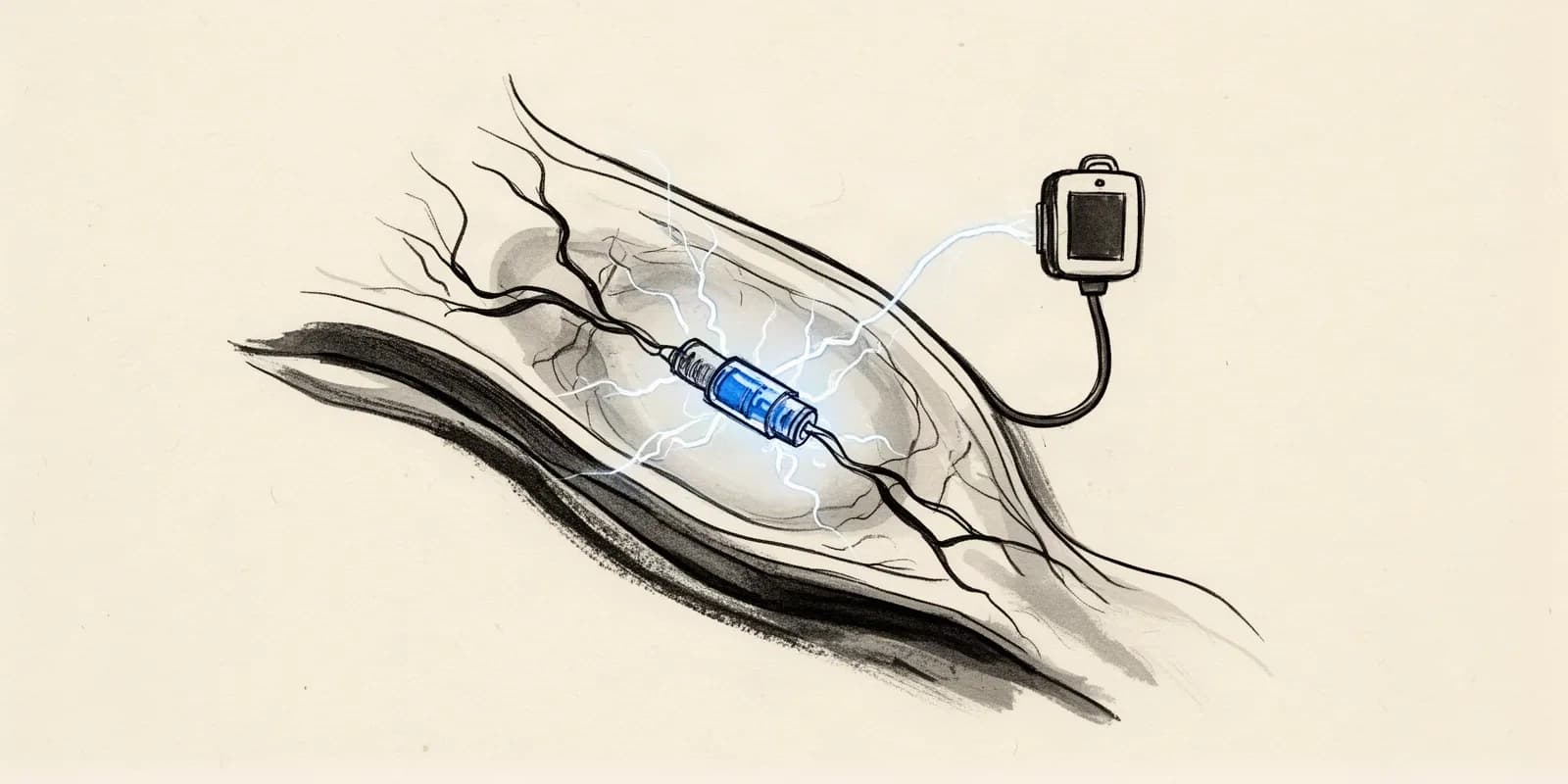 Winziges medizinisches Implantat kommuniziert drahtlos über Körpergewebe im menschlichen Arm