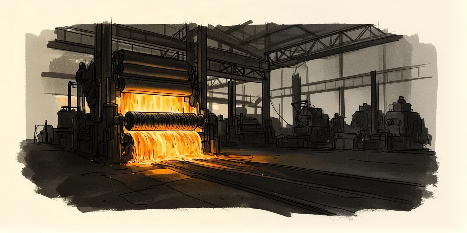 Stahlwerk symbolisiert den Umbau von Thyssenkrupp Steel zur Profitabilitaetssteigerung