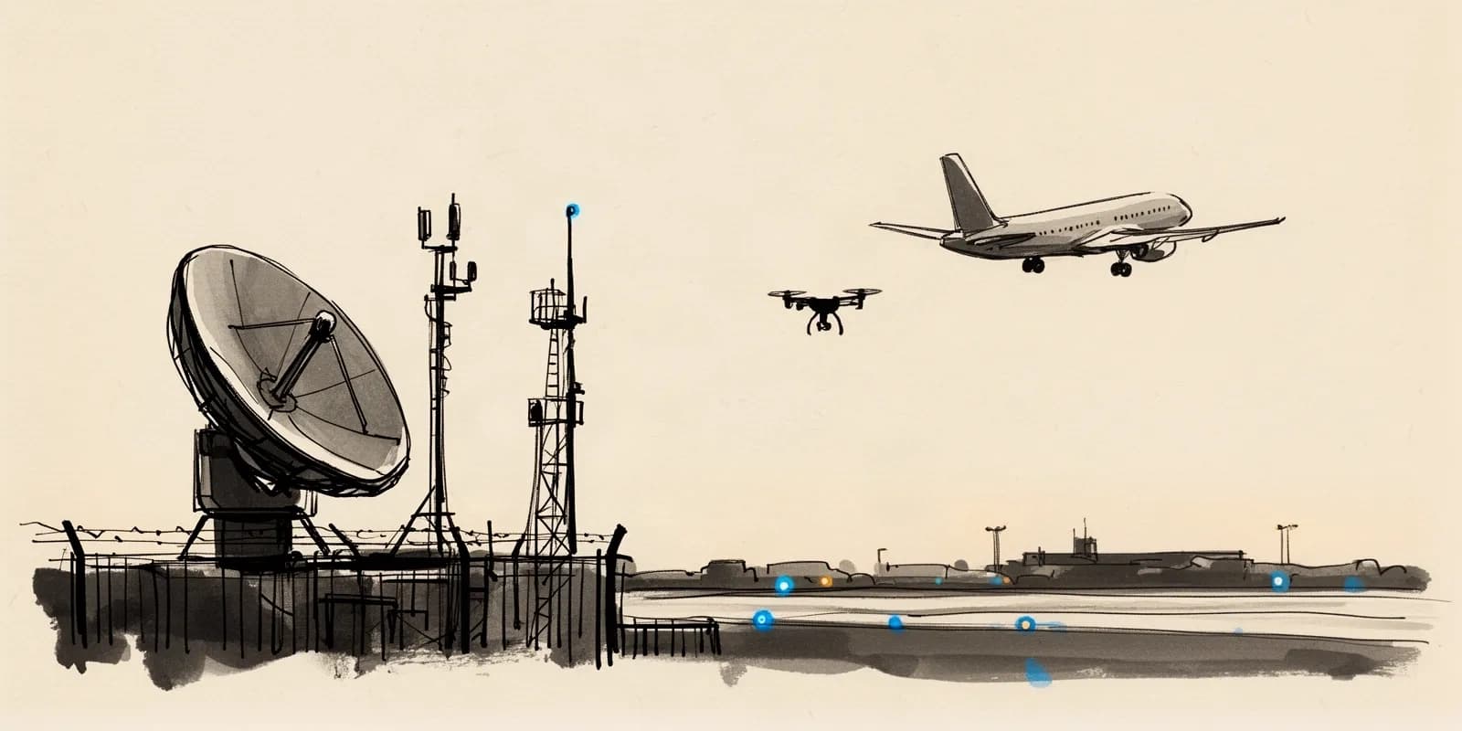 Drohnenerkennungssystem mit Radarsensoren am Flughafen BER zur Überwachung des Luftraums