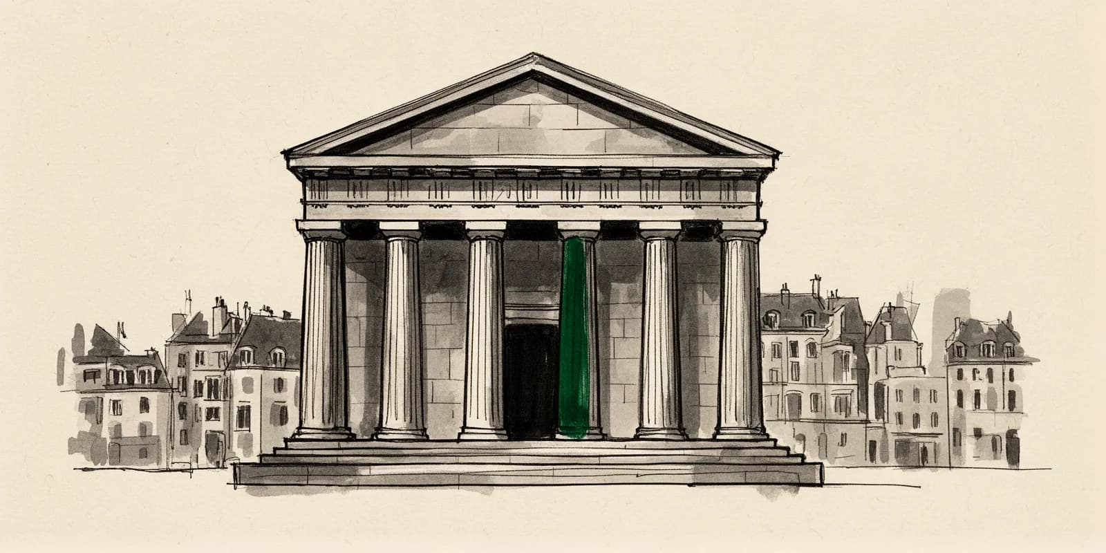 Bankgebäude symbolisiert gelockerte Eigenkapitalanforderungen für Banken in der EU